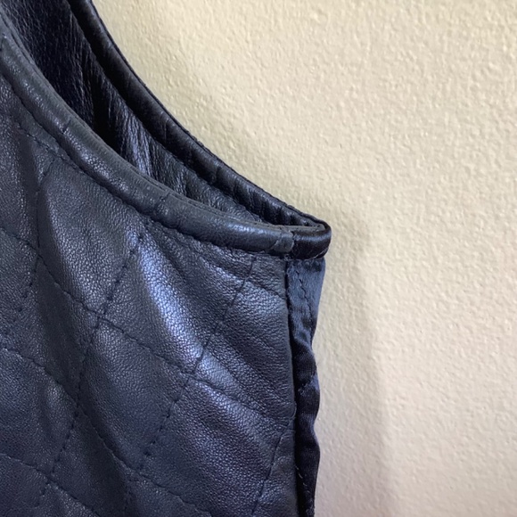 The Limited Black Leather Zip Up Quilted Vest SZ S - Picture 5 of 12